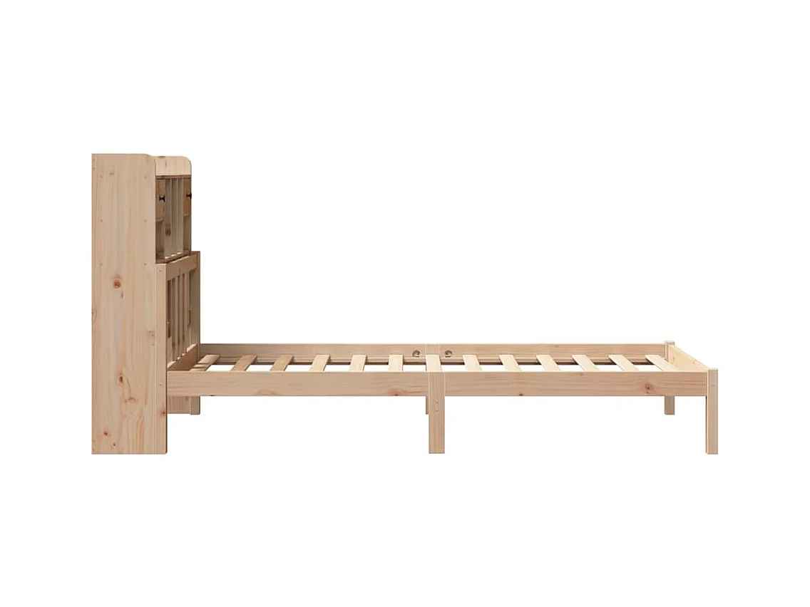 Bibliotheekbed zonder matras 75x190 cm massief grenenhout