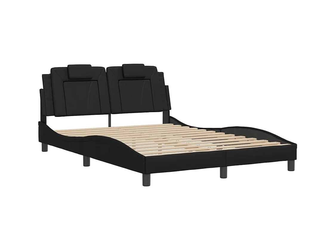 Cadre de lit avec LED sans matelas noir 120x200 cm