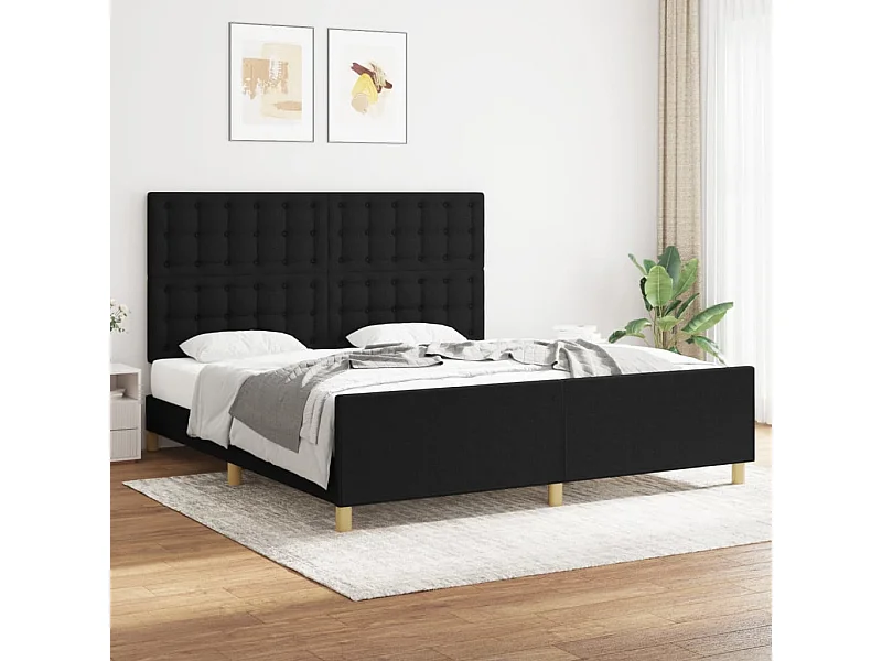Bedframe zonder matras zwarte stof