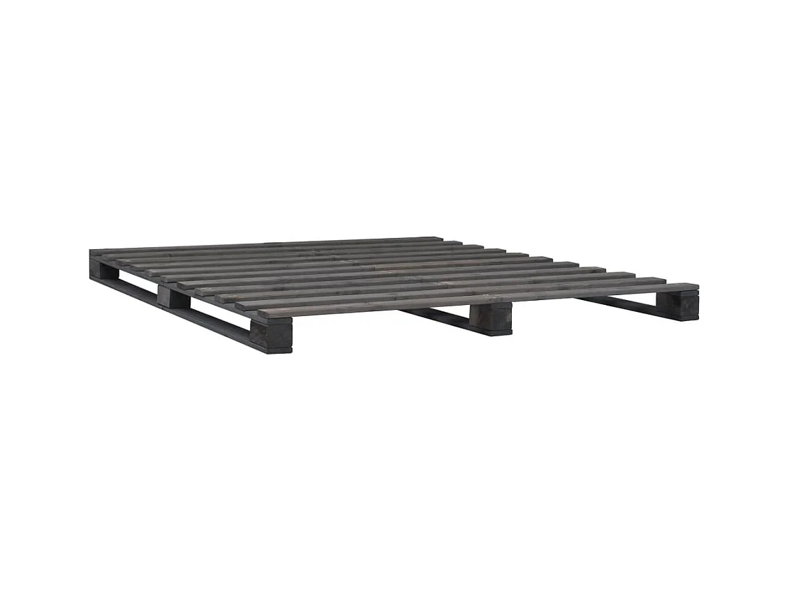 Palletbedframe zonder matras grijs 120x200cm massief hout