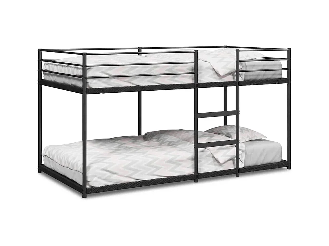 Stapelbed zonder matras zwart 80x200 cm staal