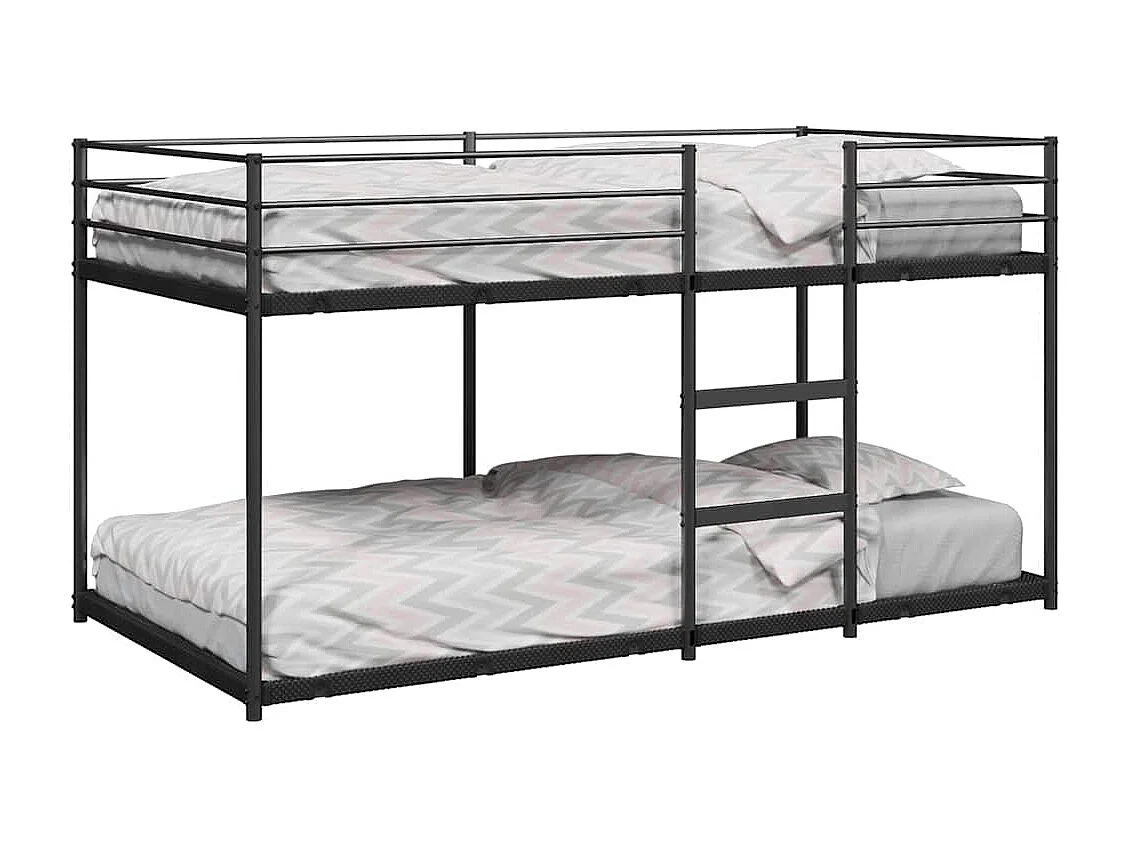 Lit superposé sans matelas noir 80x200 cm acier