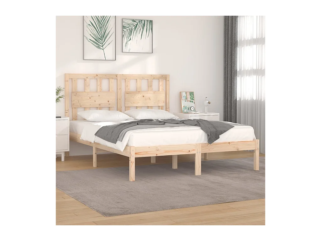 Struttura letto in legno massello senza materasso