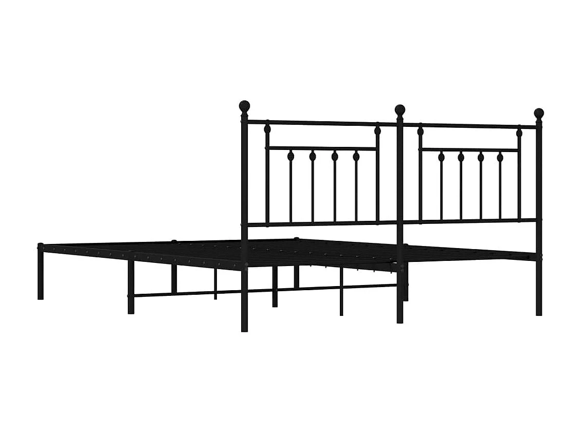 Metalen bedframe zonder matras en zwart hoofdbord 180x200 cm