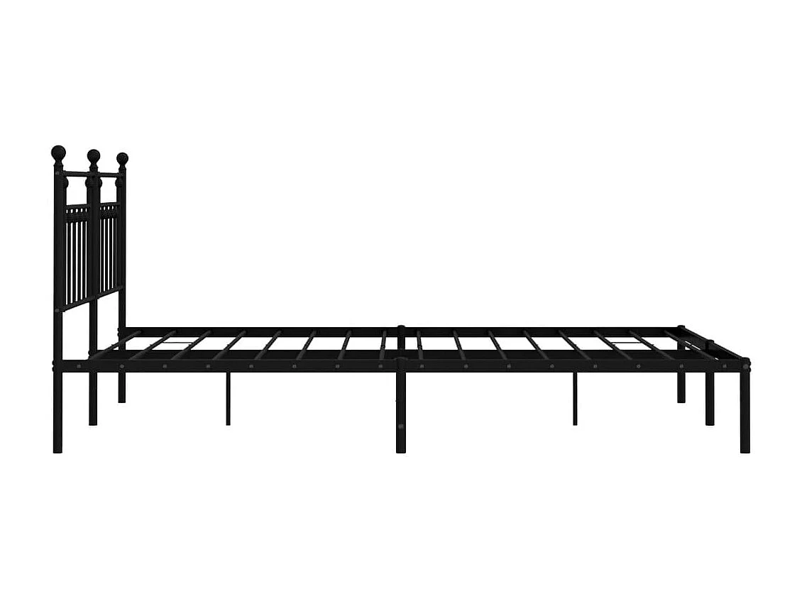Metalen bedframe zonder matras en zwart hoofdbord 180x200 cm