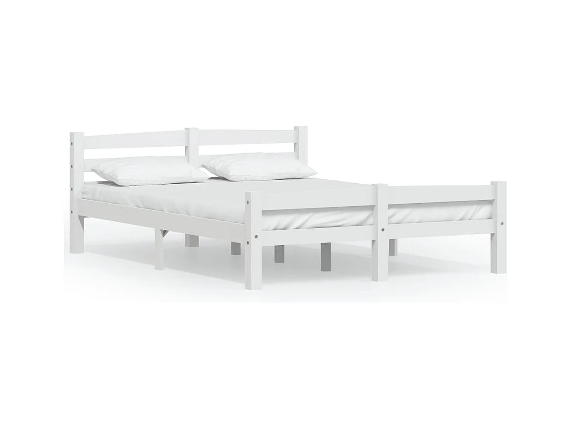 Bettgestell ohne Matratze weiß Massivholz Kiefer 140x200 cm