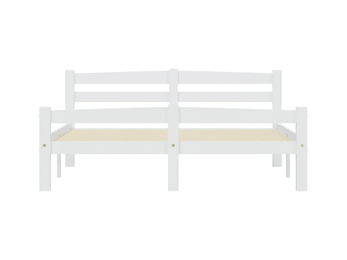 Bettgestell ohne Matratze weiß Massivholz Kiefer 140x200 cm