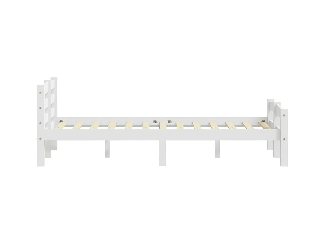 Bettgestell ohne Matratze weiß Massivholz Kiefer 140x200 cm