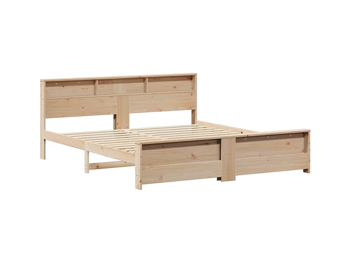 Estructura de cama marrón 180 x 200 cm madera maciza de pino