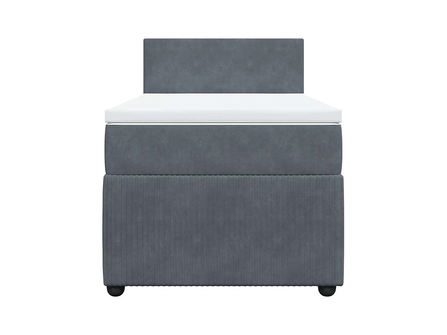 Lattenbodem en matras Donkergrijs 90x200 cm Fluweel