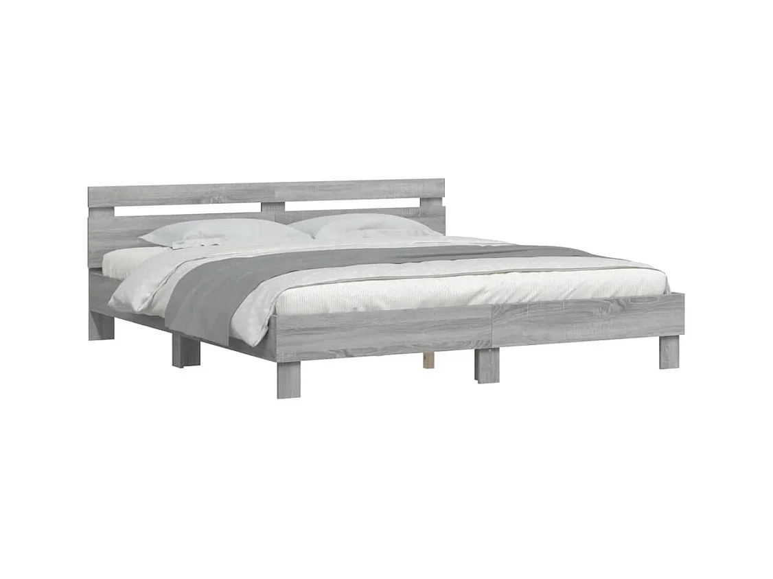 Struttura letto senza materasso Sonoma grigio 200x200 cm
