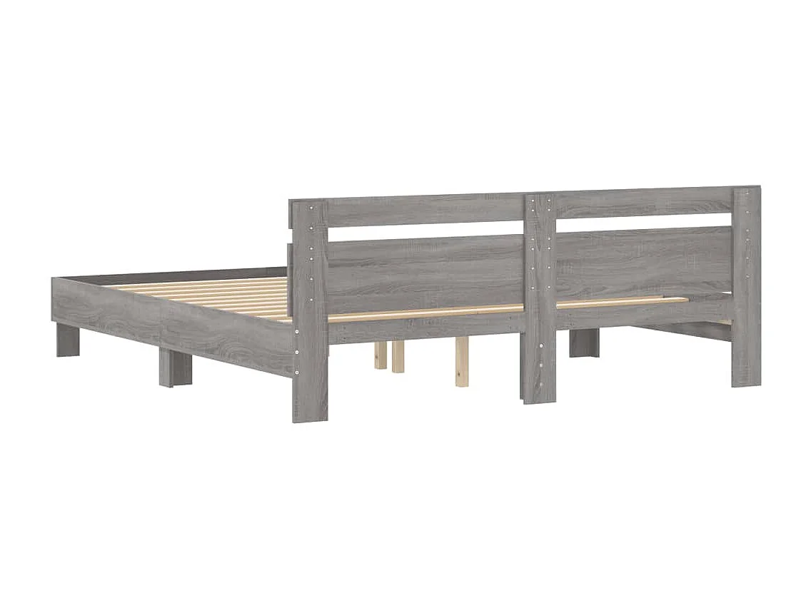 Cadre de lit sans matelas sonoma gris 200x200 cm