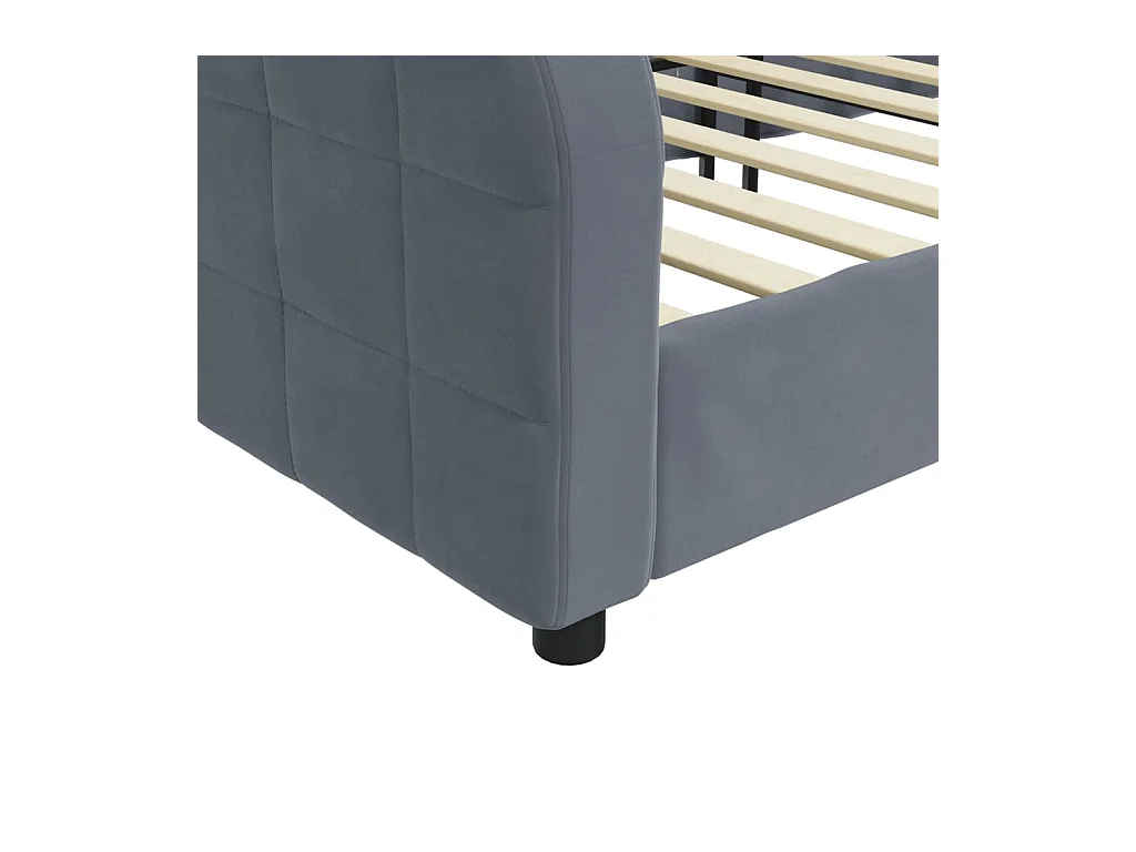 Tagesbett ohne Matratze dunkelgrau 100x200 cm Samt