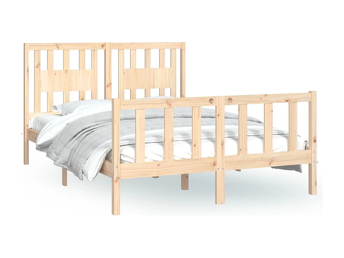 Cadre de lit sans matelas bois de pin massif 120x200 cm