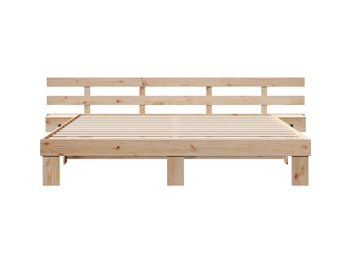 Cadre de lit avec tiroir Marron 200 x 200 cm Bois massif en pin