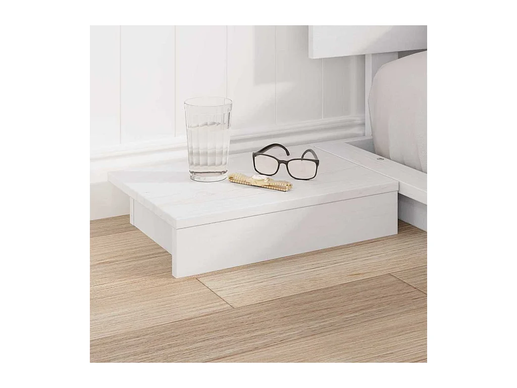 Struttura letto bianca 200 x 200 cm in legno