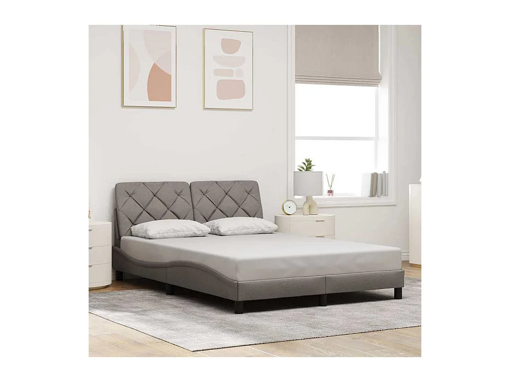 Cadre de lit sans matelas taupe 120x200 cm tissu
