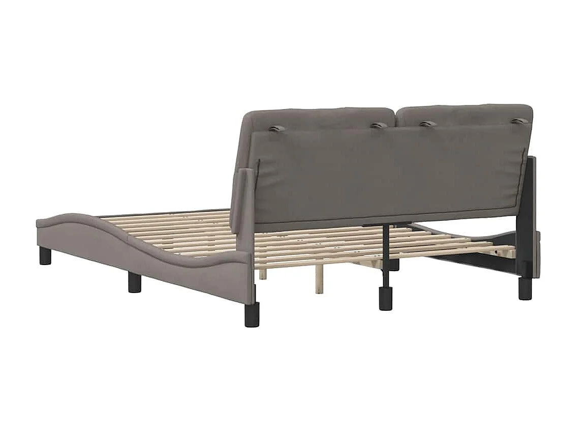 Cadre de lit sans matelas taupe 120x200 cm tissu