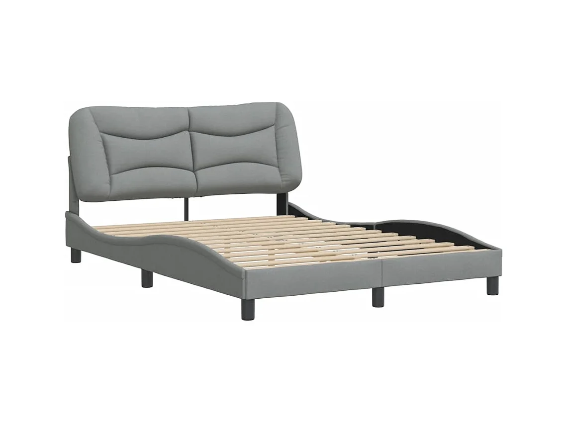 Bedframe zonder matras lichtgrijs 140x190 cm stof