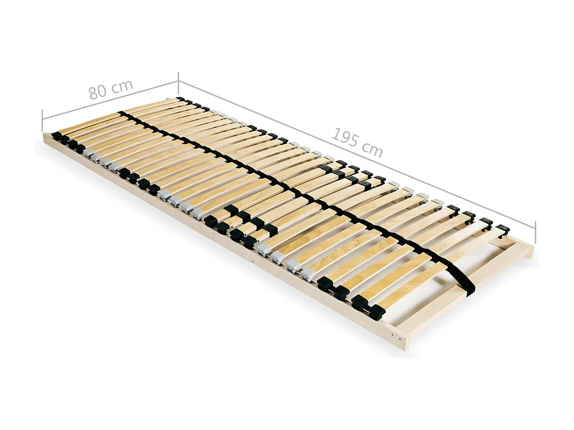 Sommiers à lattes sans matelas 2 pcs avec 28 lattes 80x200 cm