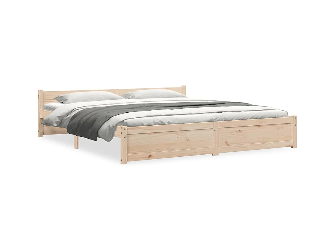 Bedframe zonder matras massief hout 200x200 cm