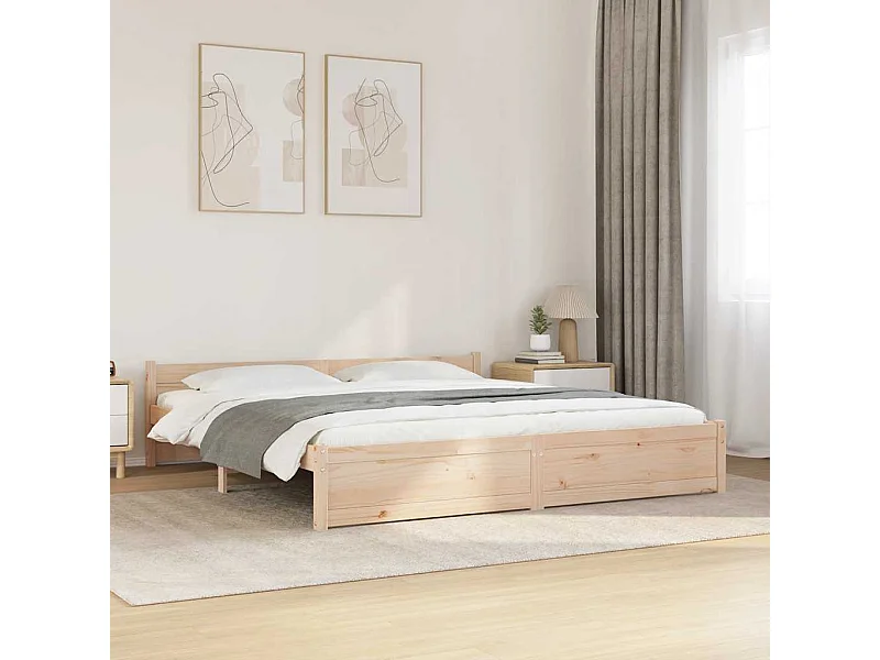 Cadre de lit sans matelas bois massif 200x200 cm