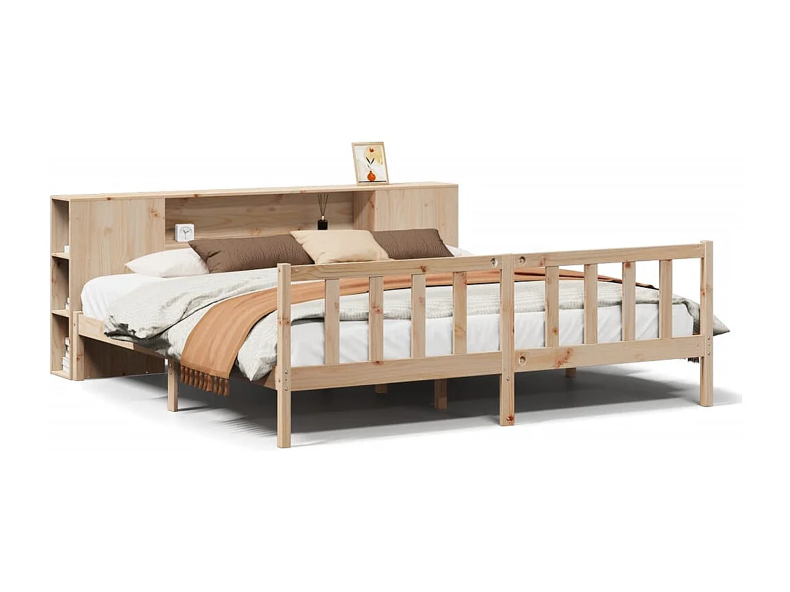 Bibliotheekbed zonder matras 180x200 cm massief grenenhout