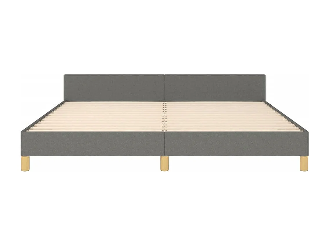 Cadre de lit sans matelas gris foncé 160x200 cm tissu