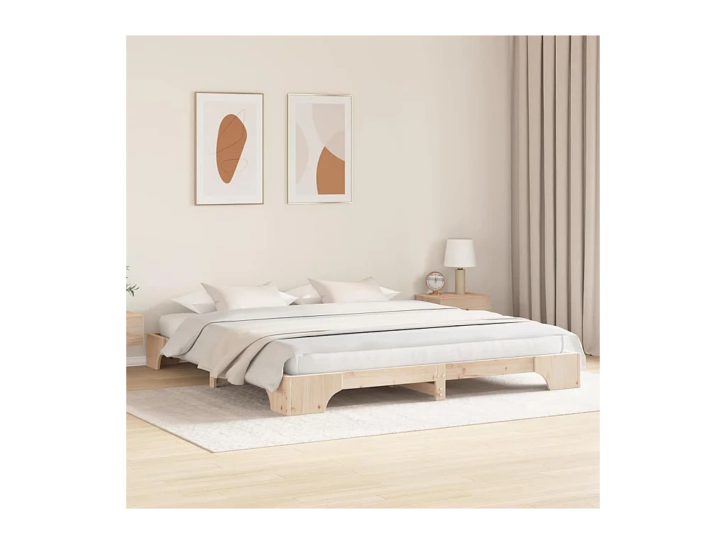 Bettgestell Kiefer massiv 200 x 200 cm Kiefer Massivholz