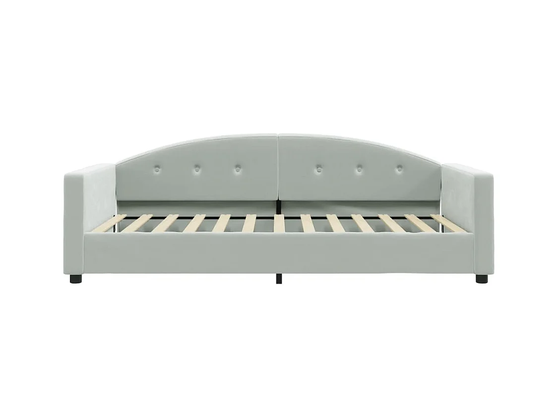 Dagbed met lichtgrijze fluwelen matras van 100x200 cm
