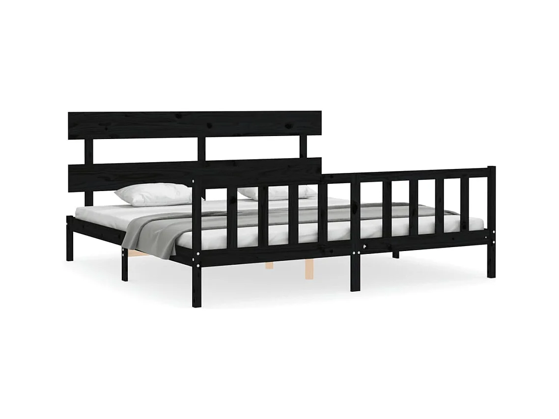 Bettgestell ohne Matratze schwarz 200x200 cm Kiefer Massivholz