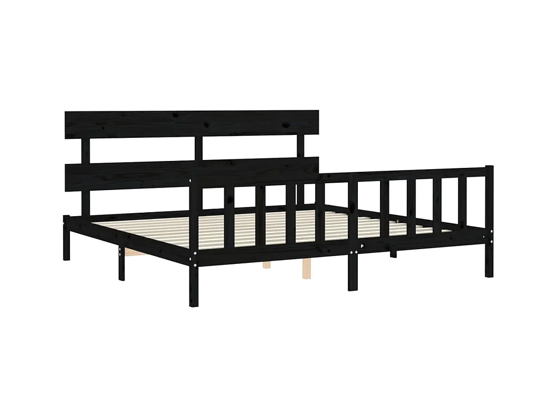 Bettgestell ohne Matratze schwarz 200x200 cm Kiefer Massivholz