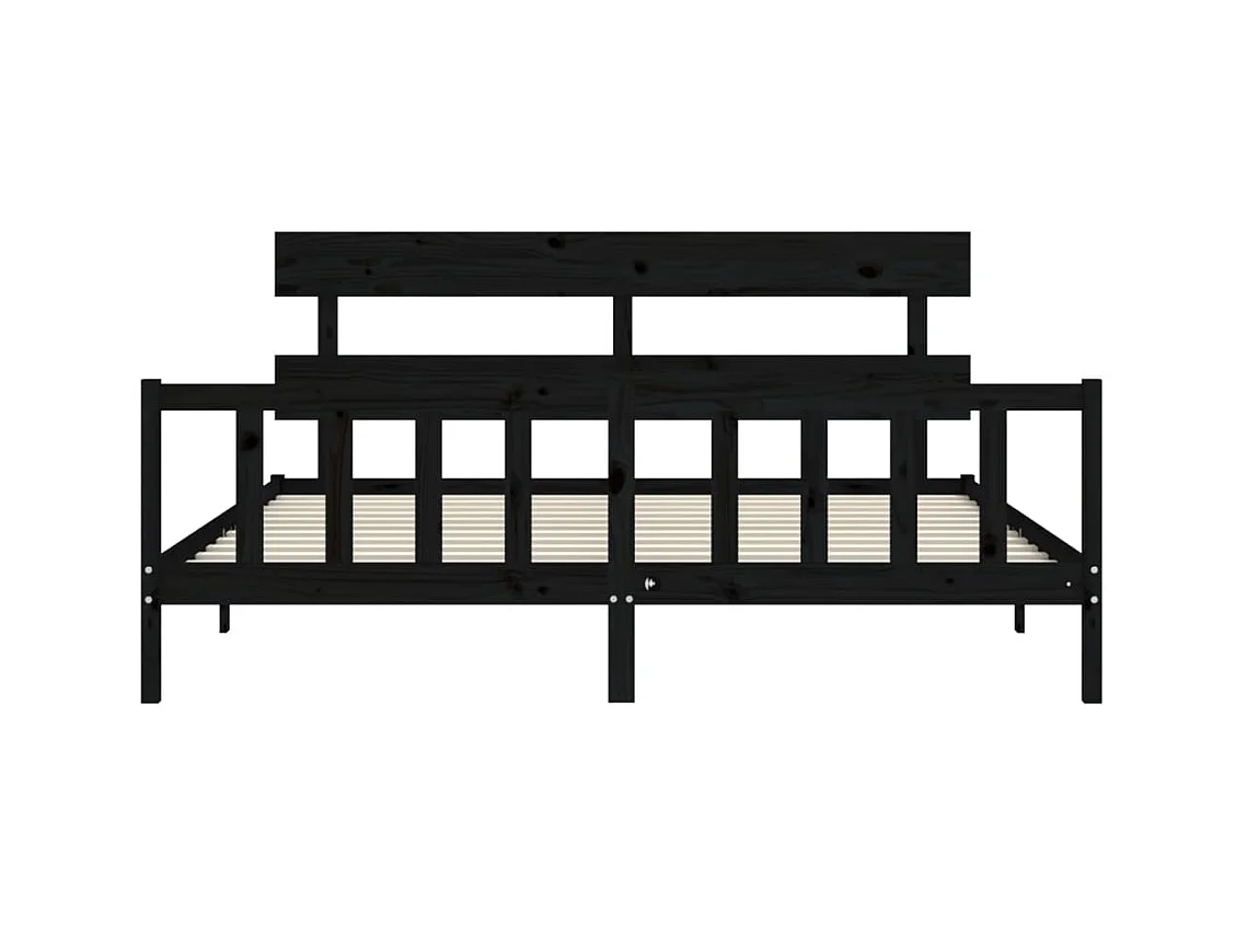 Bettgestell ohne Matratze schwarz 200x200 cm Kiefer Massivholz