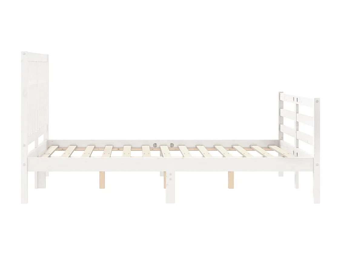 Cadre de lit sans matelas blanc bois massif