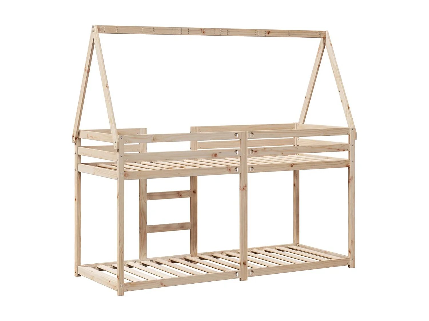 Stapelbed zonder matras 75x190 cm massief grenenhout