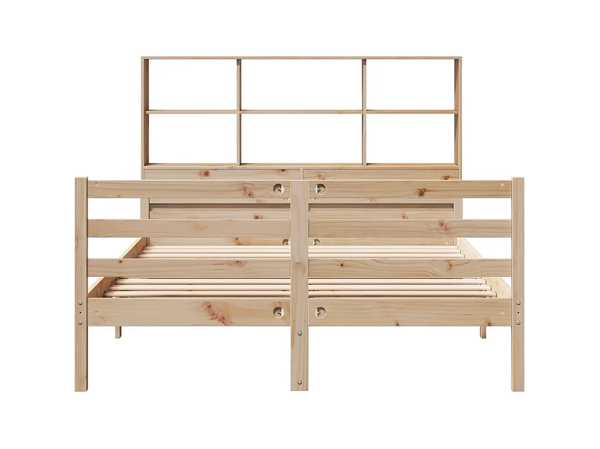 Bibliotheekbed zonder matras 140x200 cm massief grenenhout