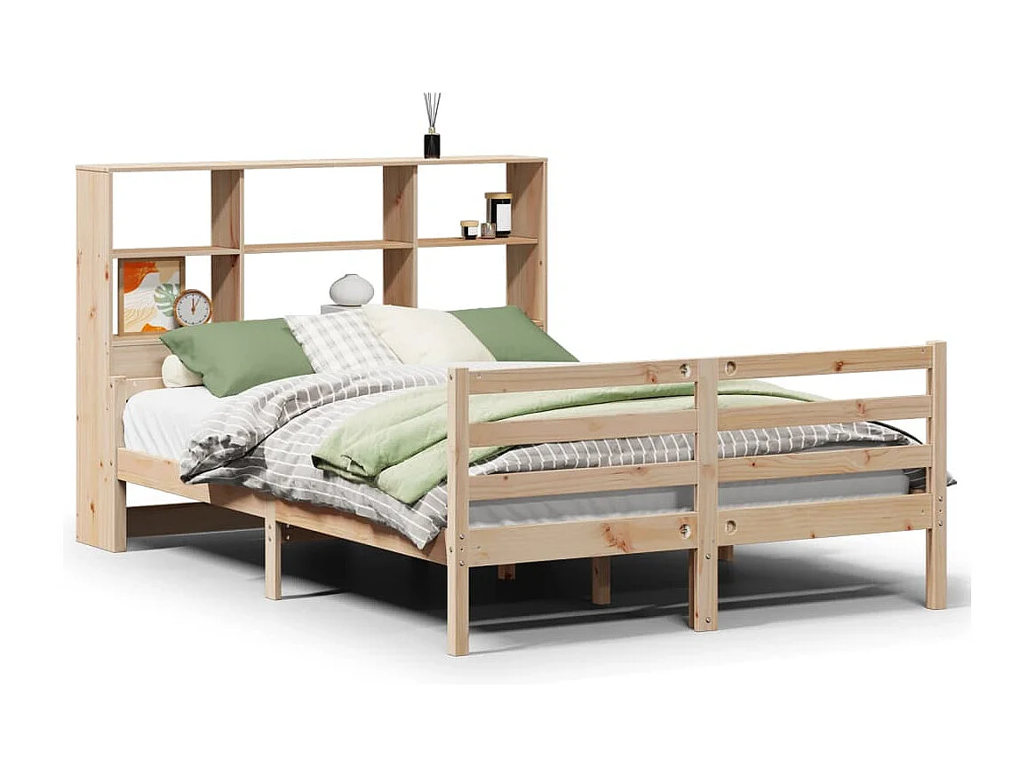 Bibliotheekbed zonder matras 140x200 cm massief grenenhout