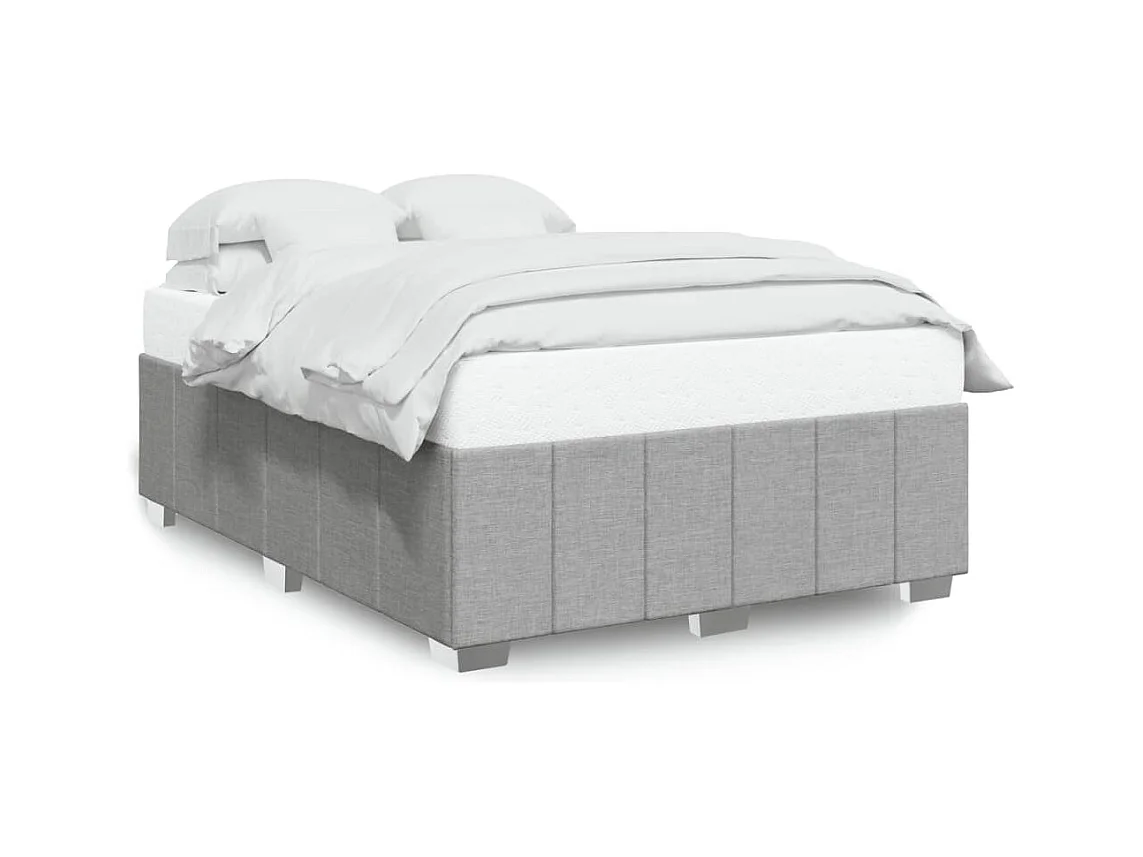 Bedframe zonder matras lichtgrijs 140x190 cm stof