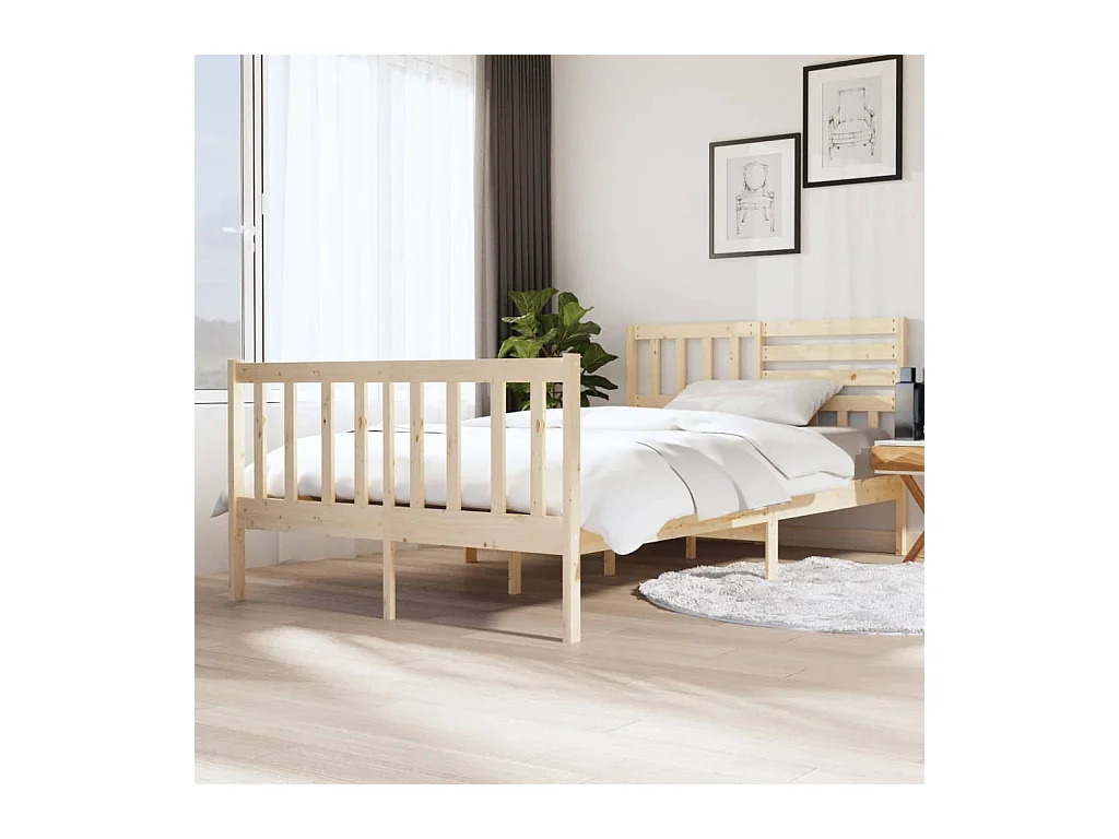 Cadre de lit sans matelas bois massif 120x200 cm
