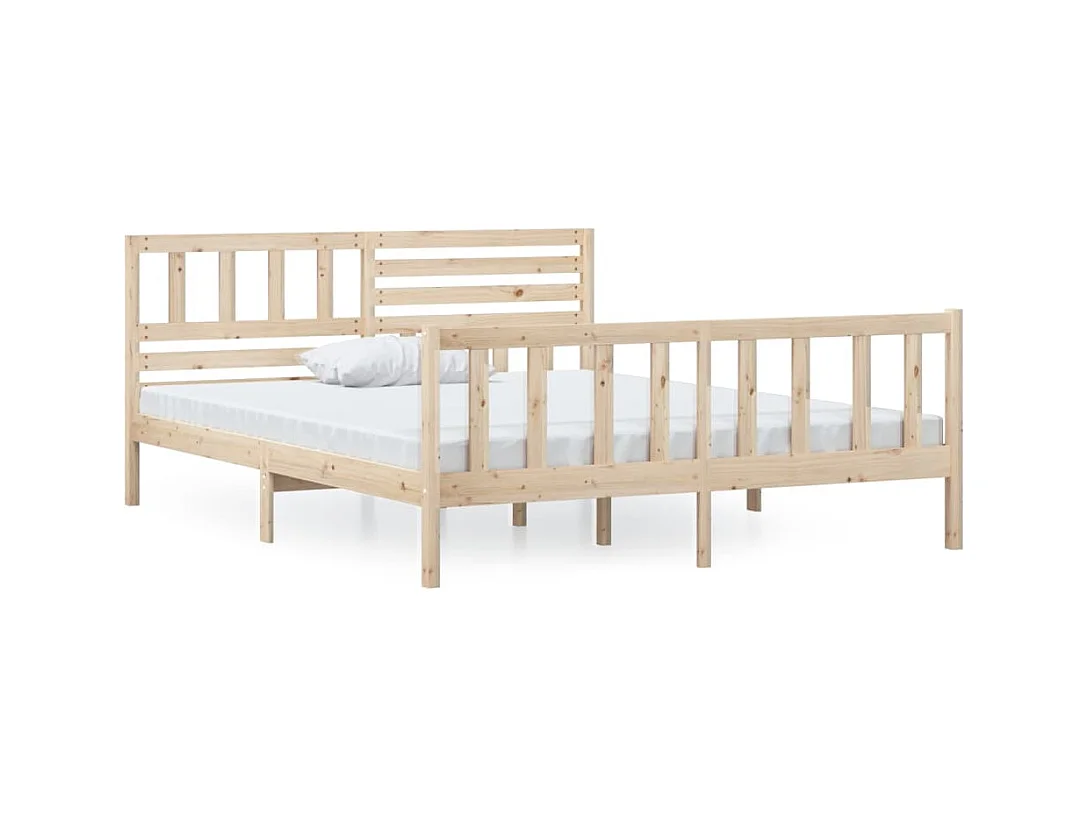 Cadre de lit sans matelas bois massif 120x200 cm