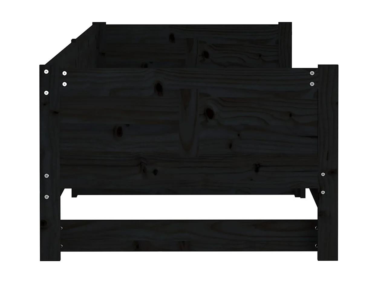 Schuifbed zonder matras zwart 2x(90x200) cm