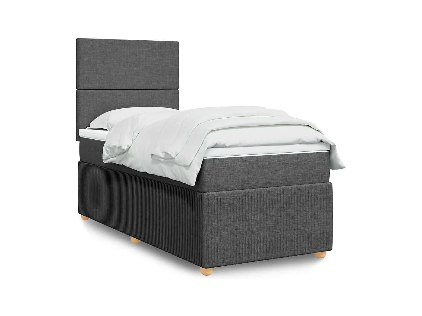 Rete a doghe con materasso Tessuto grigio scuro 90x200 cm