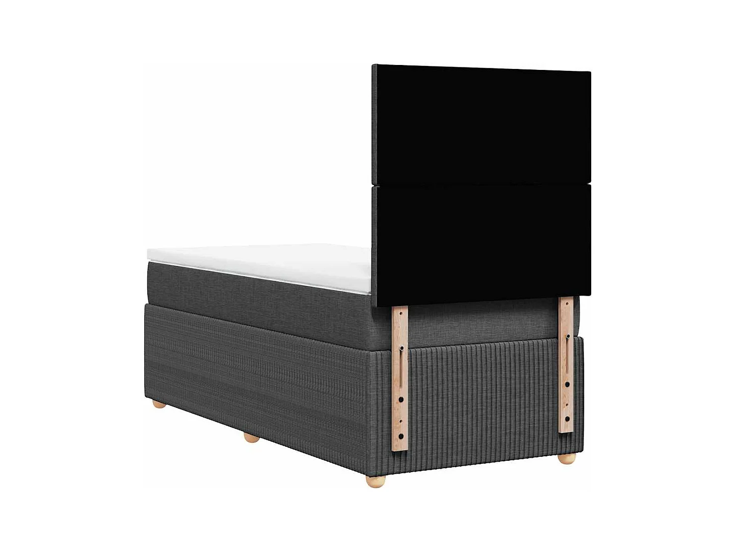 Rete a doghe con materasso Tessuto grigio scuro 90x200 cm