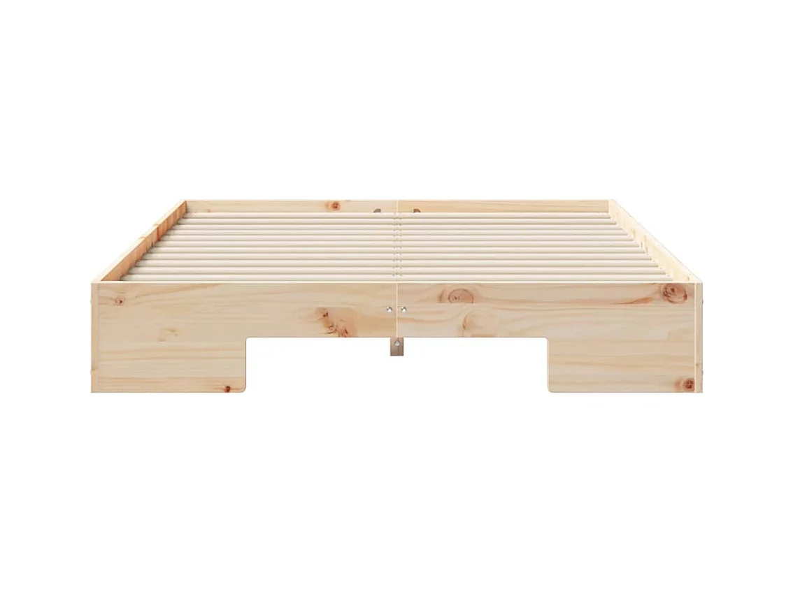 Estructura de cama elevada marrón 140 x 190 cm madera maciza de pino
