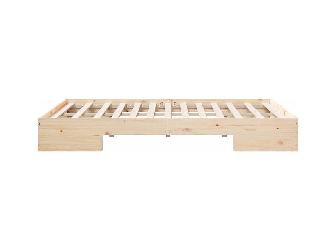 Estructura de cama elevada marrón 140 x 190 cm madera maciza de pino
