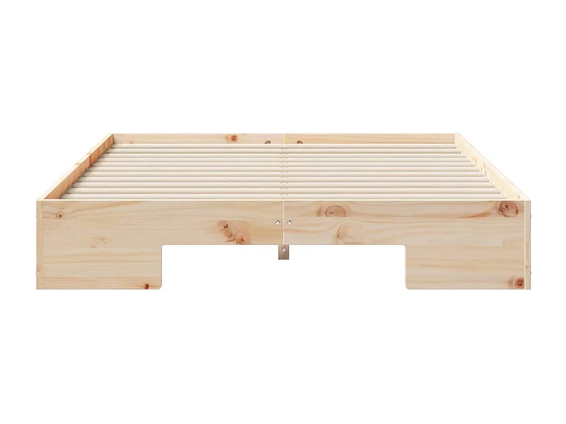 Cadre de lit surélevé Marron 140 x 190 cm Bois massif en pin