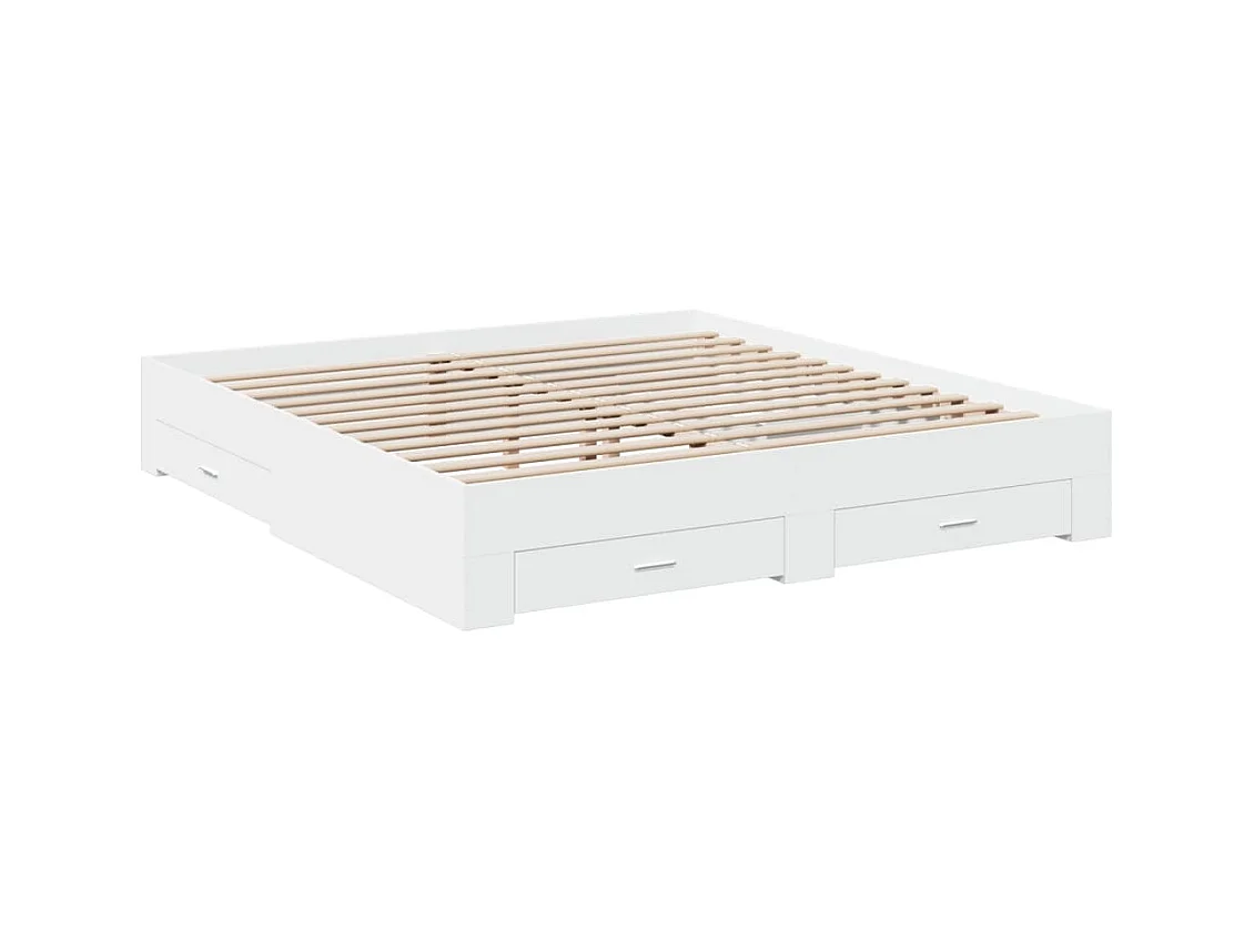 Bedframe met lades zonder matras wit 180x200 cm