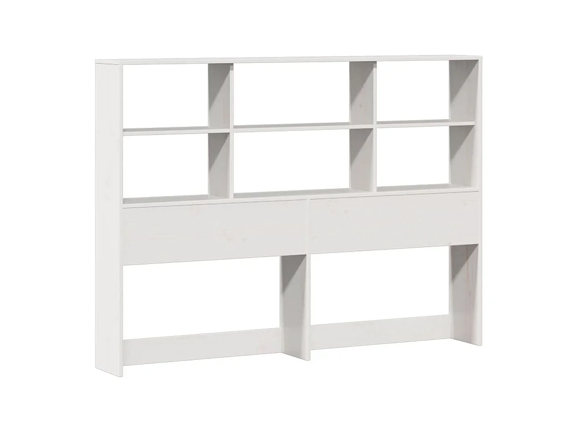 Letto libreria bianco senza materasso 140x200 cm in legno massello di pino