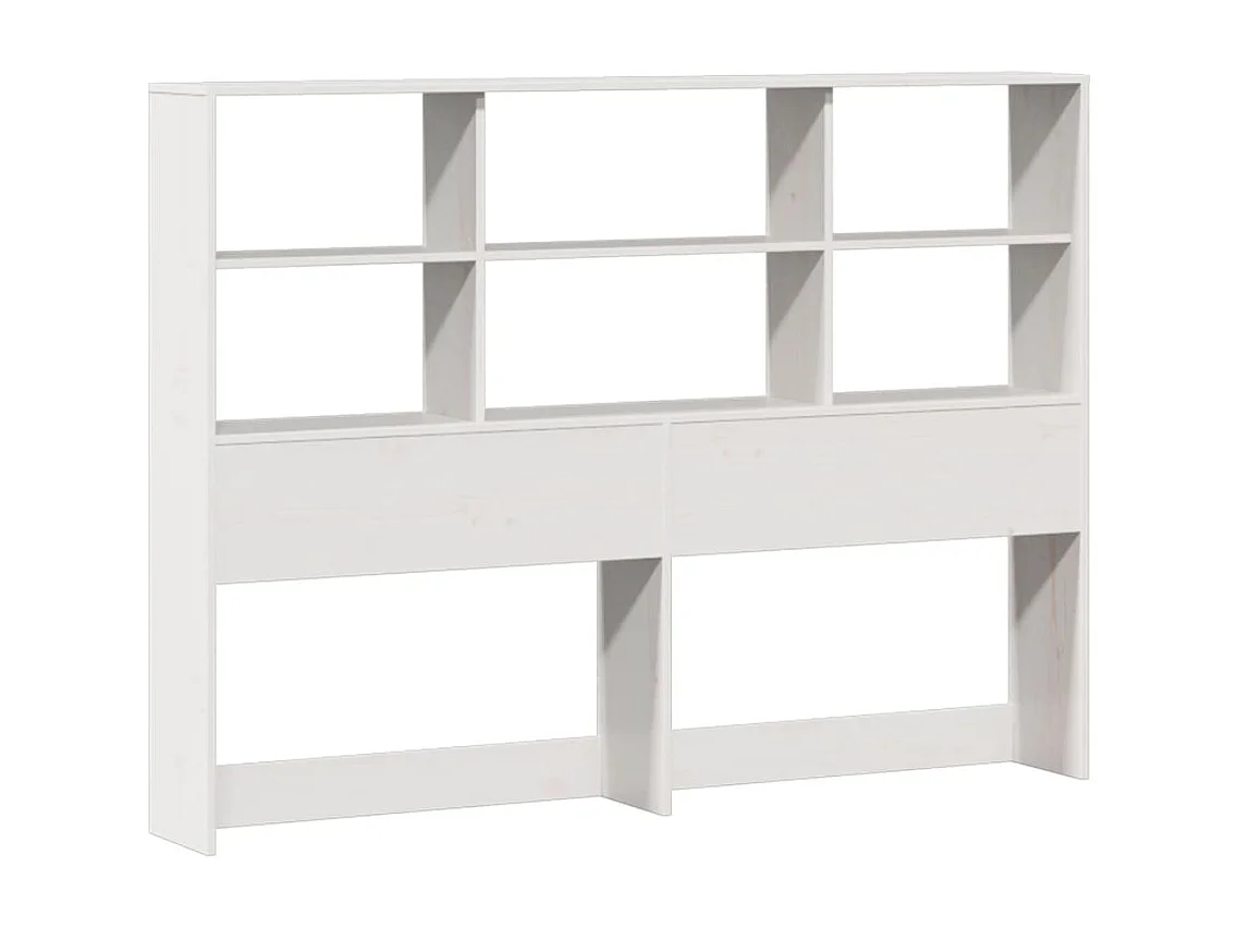 Letto libreria bianco senza materasso 140x200 cm in legno massello di pino