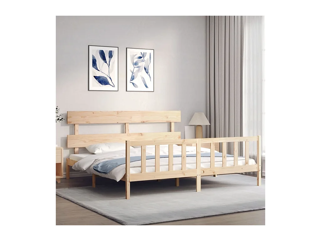 Estructura de cama sin colchón 200x200 cm madera maciza de pino